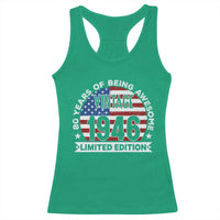 80th Birthday Racerback Tank Top Vintage 1946 80 Year Old Birthday American Flag