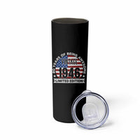 80th Birthday Skinny Tumbler Vintage 1946 80 Year Old Birthday American Flag