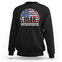 80th Birthday Sweatshirt Vintage 1946 80 Year Old Birthday American Flag
