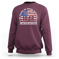 80th Birthday Sweatshirt Vintage 1946 80 Year Old Birthday American Flag