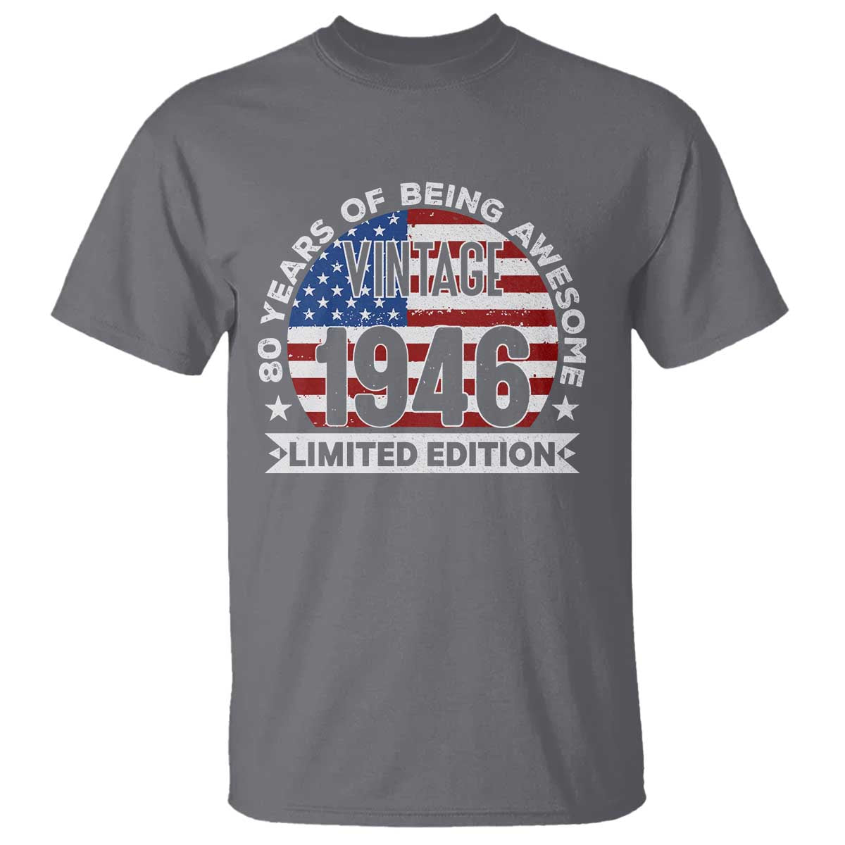 80th Birthday T Shirt Vintage 1946 80 Year Old Birthday American Flag