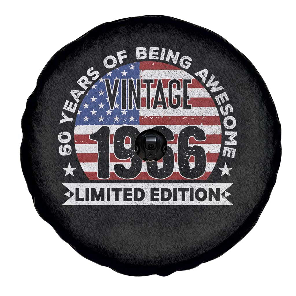 60th Birthday Spare Tire Cover Vintage 1966 60 Year Old Birthday American Flag