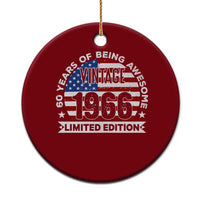 60th Birthday Ceramic Ornament Vintage 1966 60 Year Old Birthday American Flag