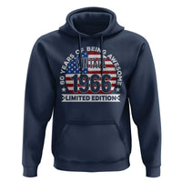 60th Birthday Hoodie Vintage 1966 60 Year Old Birthday American Flag