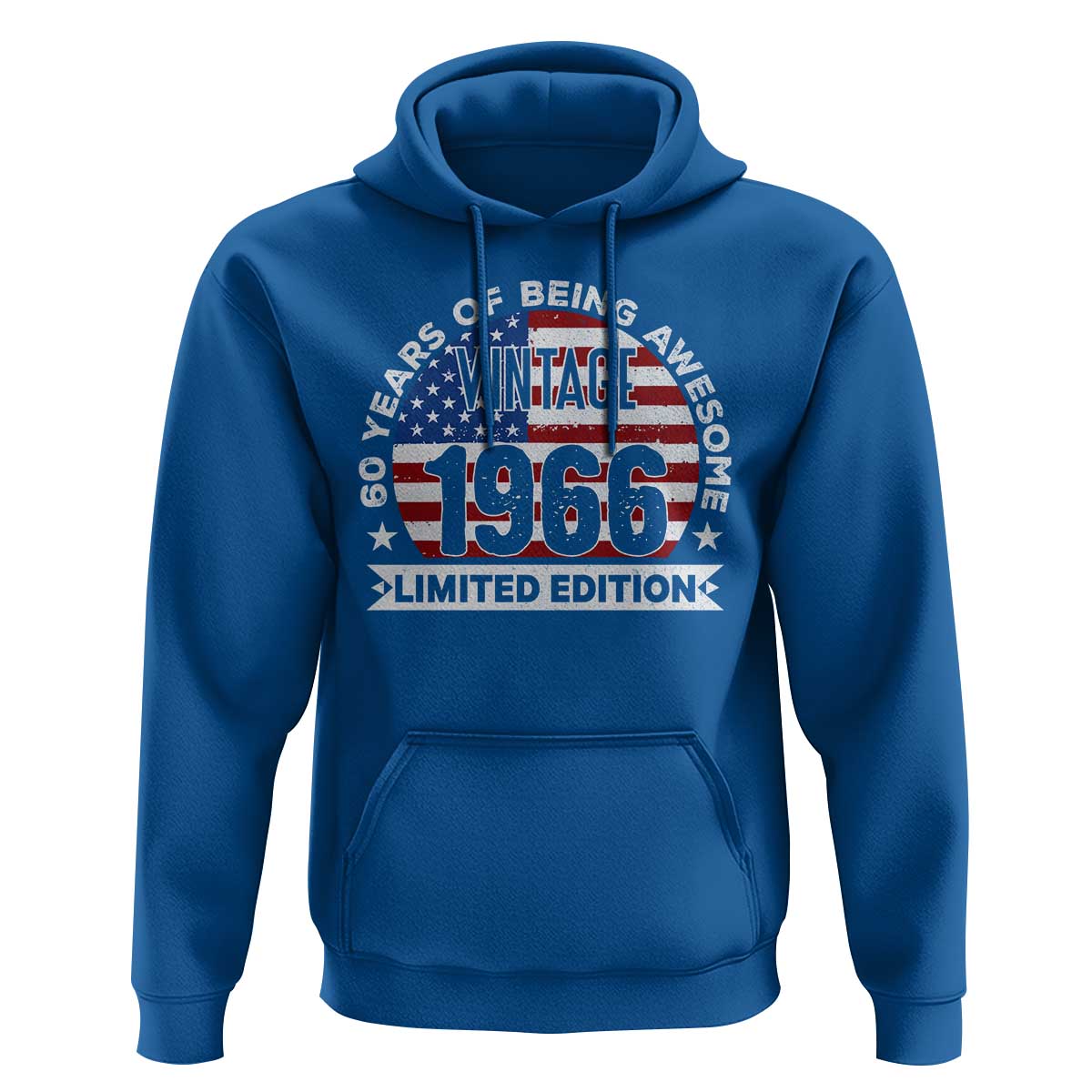 60th Birthday Hoodie Vintage 1966 60 Year Old Birthday American Flag
