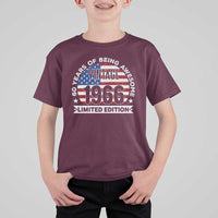 60th Birthday T Shirt For Kid Vintage 1966 60 Year Old Birthday American Flag