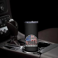 60th Birthday Skinny Tumbler Vintage 1966 60 Year Old Birthday American Flag