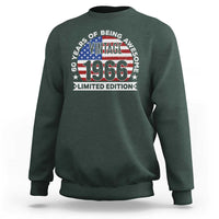 60th Birthday Sweatshirt Vintage 1966 60 Year Old Birthday American Flag