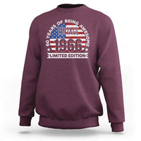 60th Birthday Sweatshirt Vintage 1966 60 Year Old Birthday American Flag