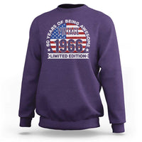 60th Birthday Sweatshirt Vintage 1966 60 Year Old Birthday American Flag