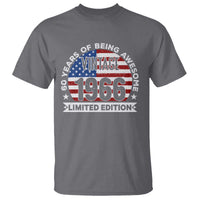 60th Birthday T Shirt Vintage 1966 60 Year Old Birthday American Flag