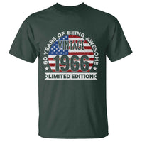 60th Birthday T Shirt Vintage 1966 60 Year Old Birthday American Flag