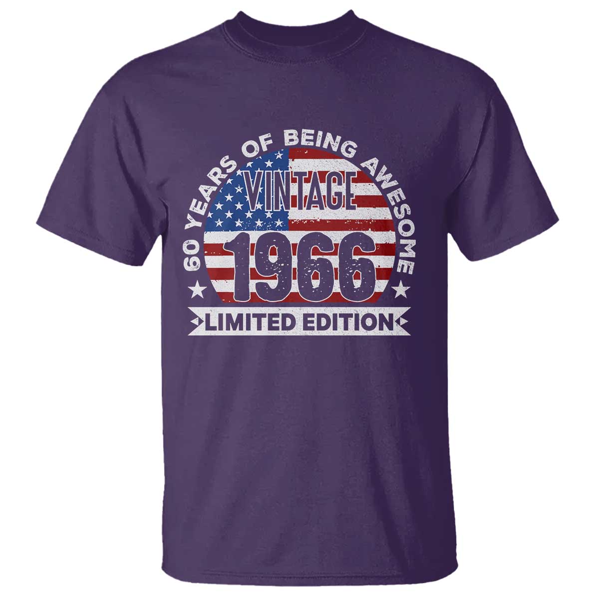 60th Birthday T Shirt Vintage 1966 60 Year Old Birthday American Flag