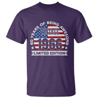60th Birthday T Shirt Vintage 1966 60 Year Old Birthday American Flag
