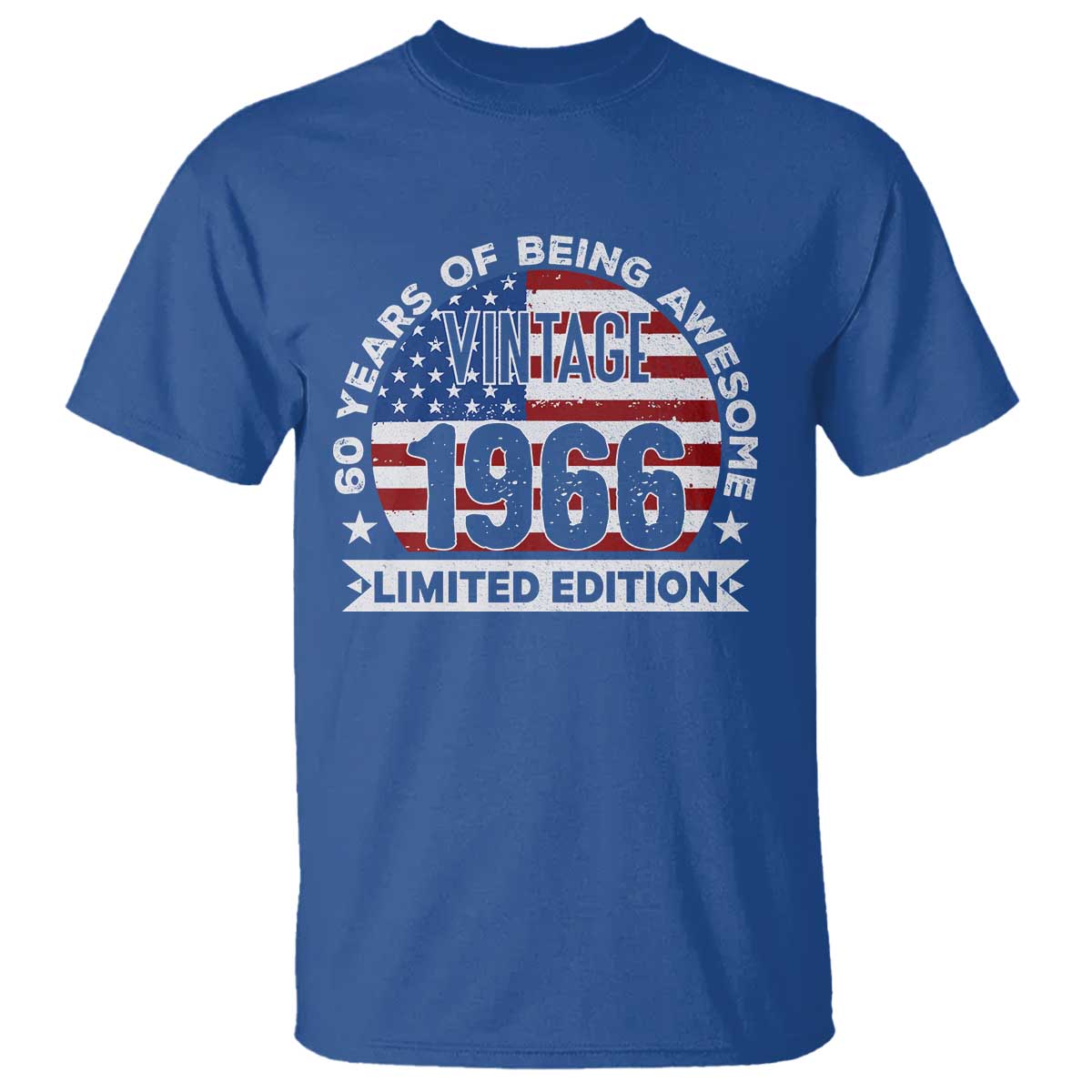 60th Birthday T Shirt Vintage 1966 60 Year Old Birthday American Flag