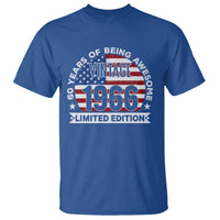 60th Birthday T Shirt Vintage 1966 60 Year Old Birthday American Flag