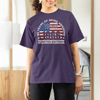 60th Birthday T Shirt For Women Vintage 1966 60 Year Old Birthday American Flag