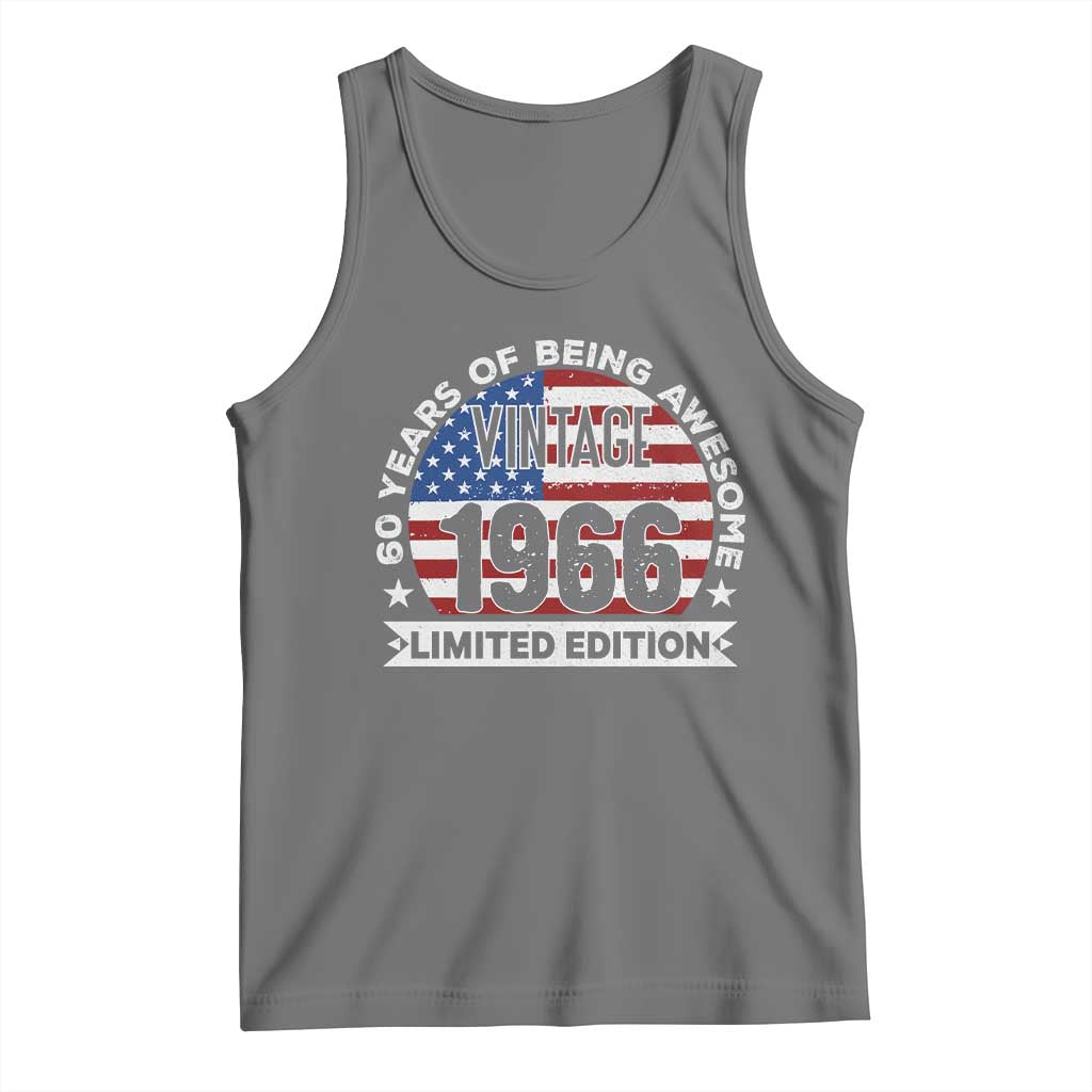 60th Birthday Tank Top Vintage 1966 60 Year Old Birthday American Flag