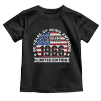 60th Birthday Toddler T Shirt Vintage 1966 60 Year Old Birthday American Flag