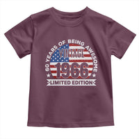 60th Birthday Toddler T Shirt Vintage 1966 60 Year Old Birthday American Flag