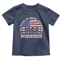 60th Birthday Toddler T Shirt Vintage 1966 60 Year Old Birthday American Flag