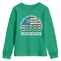 60th Birthday Youth Sweatshirt Vintage 1966 60 Year Old Birthday American Flag