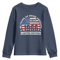 60th Birthday Youth Sweatshirt Vintage 1966 60 Year Old Birthday American Flag