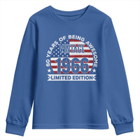 60th Birthday Youth Sweatshirt Vintage 1966 60 Year Old Birthday American Flag