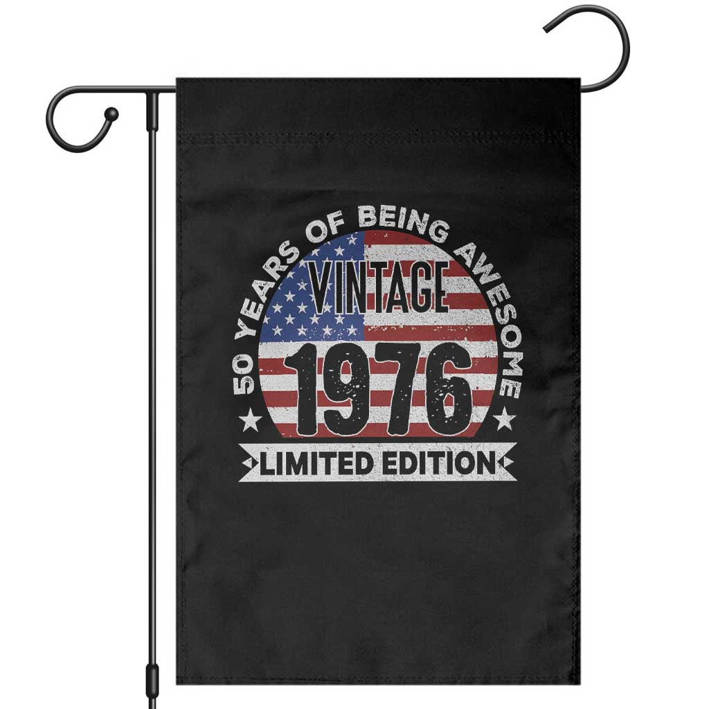 50th Birthday Garden Flag Vintage 1976 50 Year Old Birthday American Flag