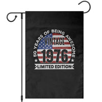 50th Birthday Garden Flag Vintage 1976 50 Year Old Birthday American Flag