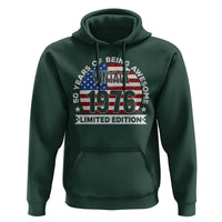 50th Birthday Hoodie Vintage 1976 50 Year Old Birthday American Flag
