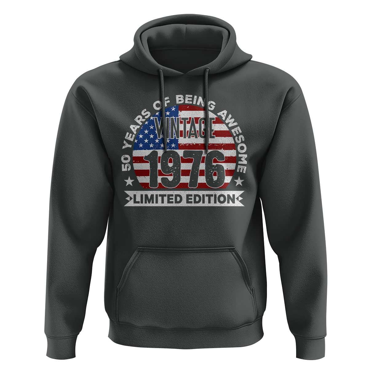 50th Birthday Hoodie Vintage 1976 50 Year Old Birthday American Flag