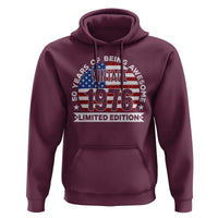 50th Birthday Hoodie Vintage 1976 50 Year Old Birthday American Flag
