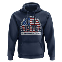 50th Birthday Hoodie Vintage 1976 50 Year Old Birthday American Flag
