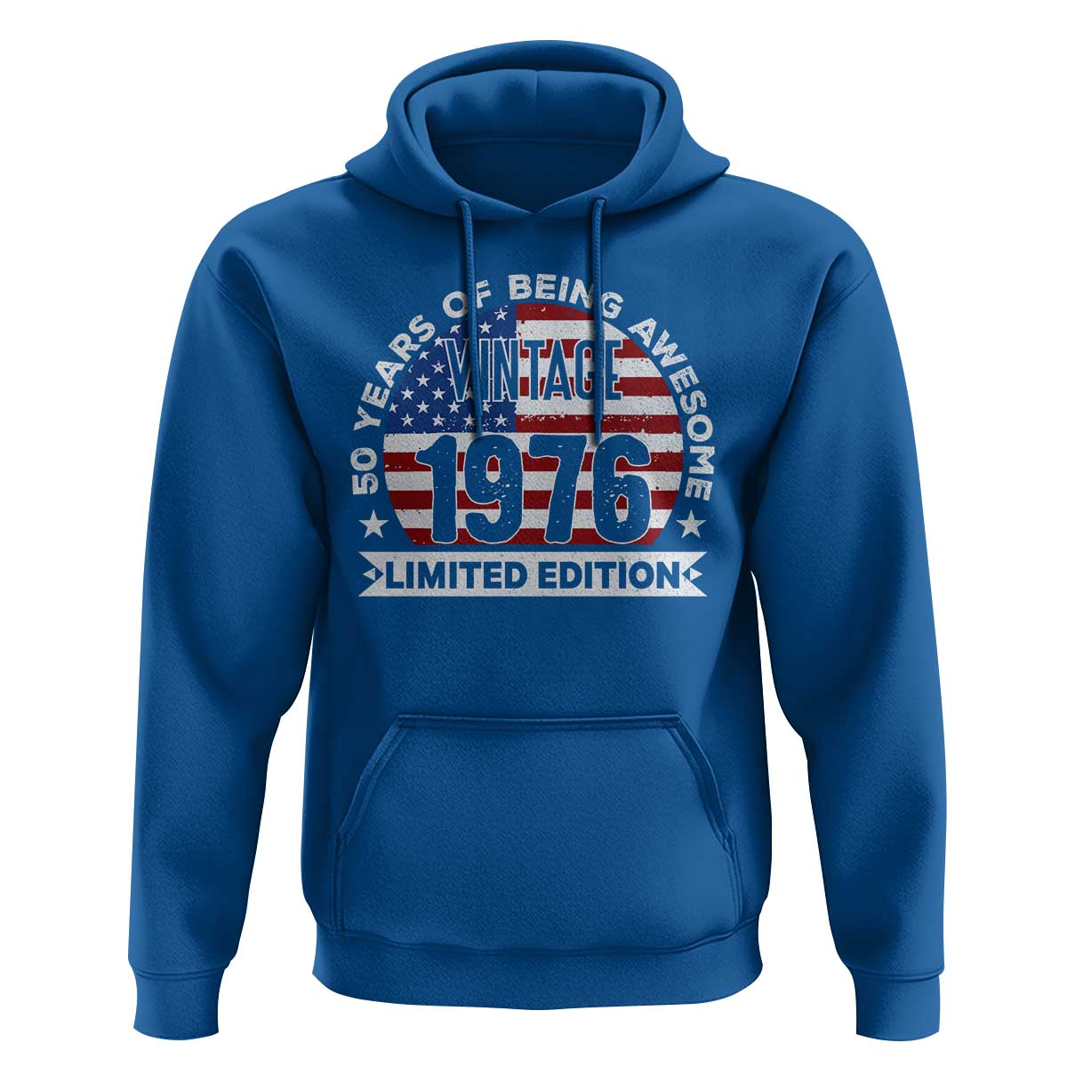 50th Birthday Hoodie Vintage 1976 50 Year Old Birthday American Flag
