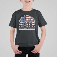 50th Birthday T Shirt For Kid Vintage 1976 50 Year Old Birthday American Flag