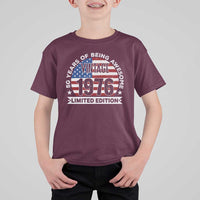 50th Birthday T Shirt For Kid Vintage 1976 50 Year Old Birthday American Flag