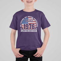 50th Birthday T Shirt For Kid Vintage 1976 50 Year Old Birthday American Flag