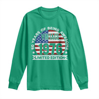 50th Birthday Long Sleeve Shirt Vintage 1976 50 Year Old Birthday American Flag