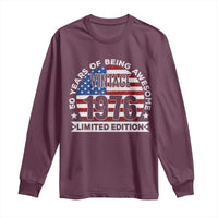 50th Birthday Long Sleeve Shirt Vintage 1976 50 Year Old Birthday American Flag