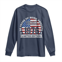 50th Birthday Long Sleeve Shirt Vintage 1976 50 Year Old Birthday American Flag