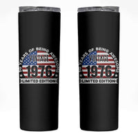 50th Birthday Skinny Tumbler Vintage 1976 50 Year Old Birthday American Flag