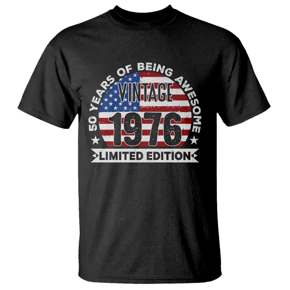 50th Birthday T Shirt Vintage 1976 50 Year Old Birthday American Flag