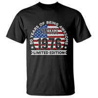 50th Birthday T Shirt Vintage 1976 50 Year Old Birthday American Flag