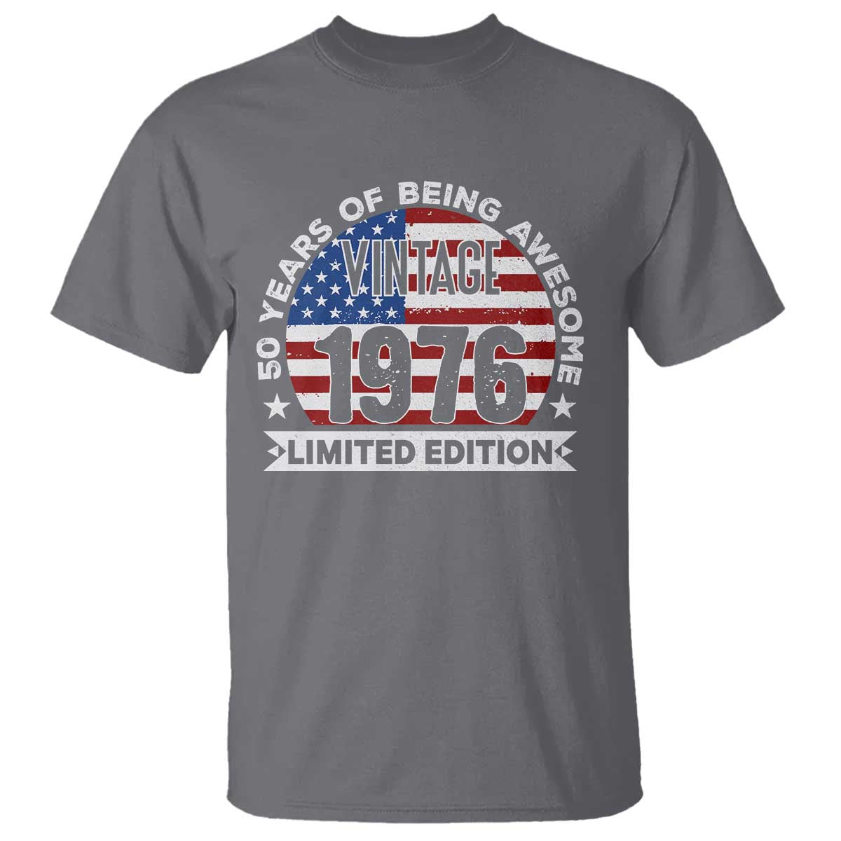 50th Birthday T Shirt Vintage 1976 50 Year Old Birthday American Flag
