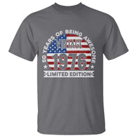 50th Birthday T Shirt Vintage 1976 50 Year Old Birthday American Flag