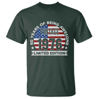 50th Birthday T Shirt Vintage 1976 50 Year Old Birthday American Flag