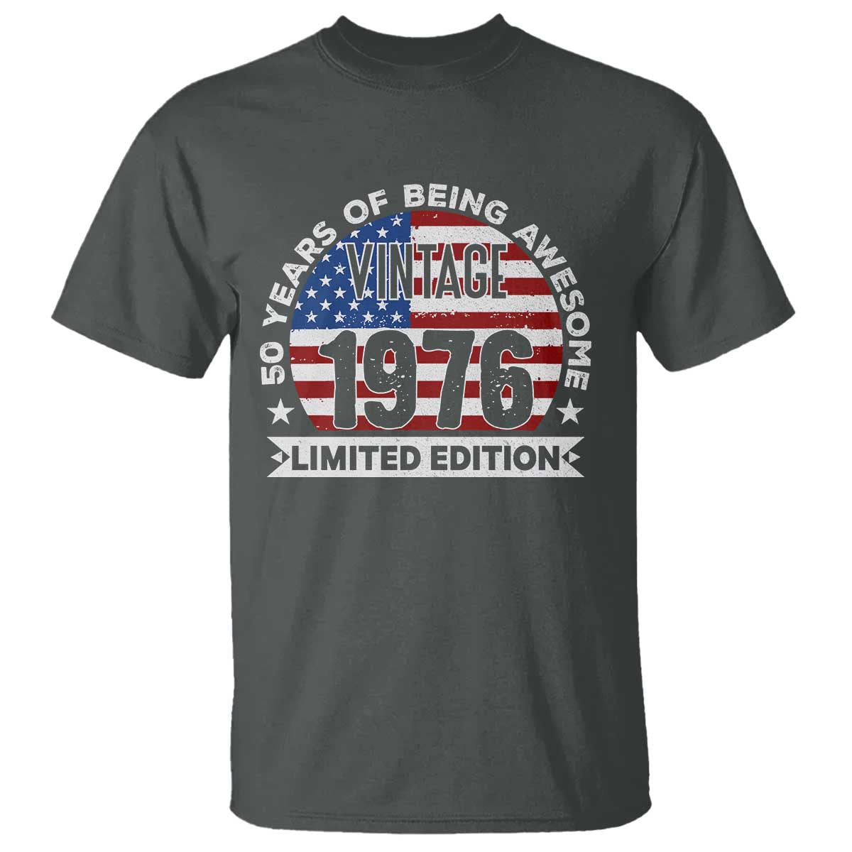 50th Birthday T Shirt Vintage 1976 50 Year Old Birthday American Flag