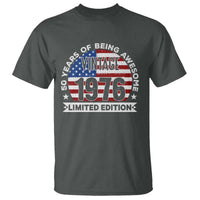 50th Birthday T Shirt Vintage 1976 50 Year Old Birthday American Flag