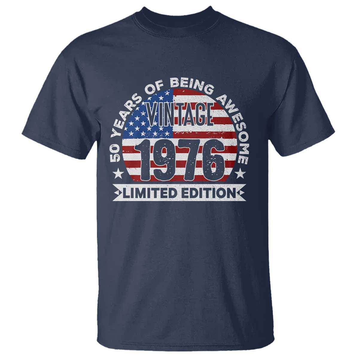 50th Birthday T Shirt Vintage 1976 50 Year Old Birthday American Flag